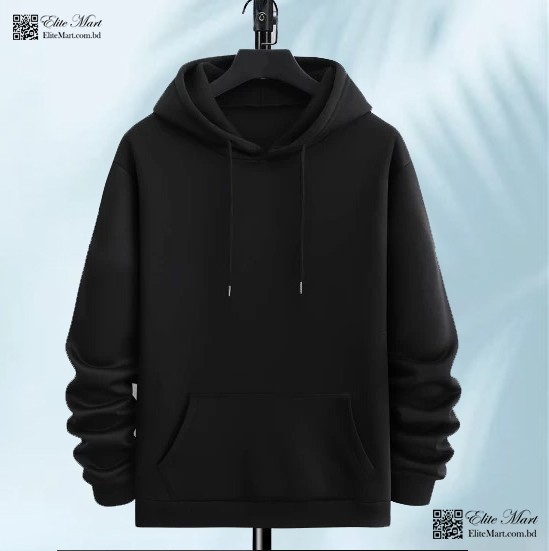 Black  Color Solid Hoodies
