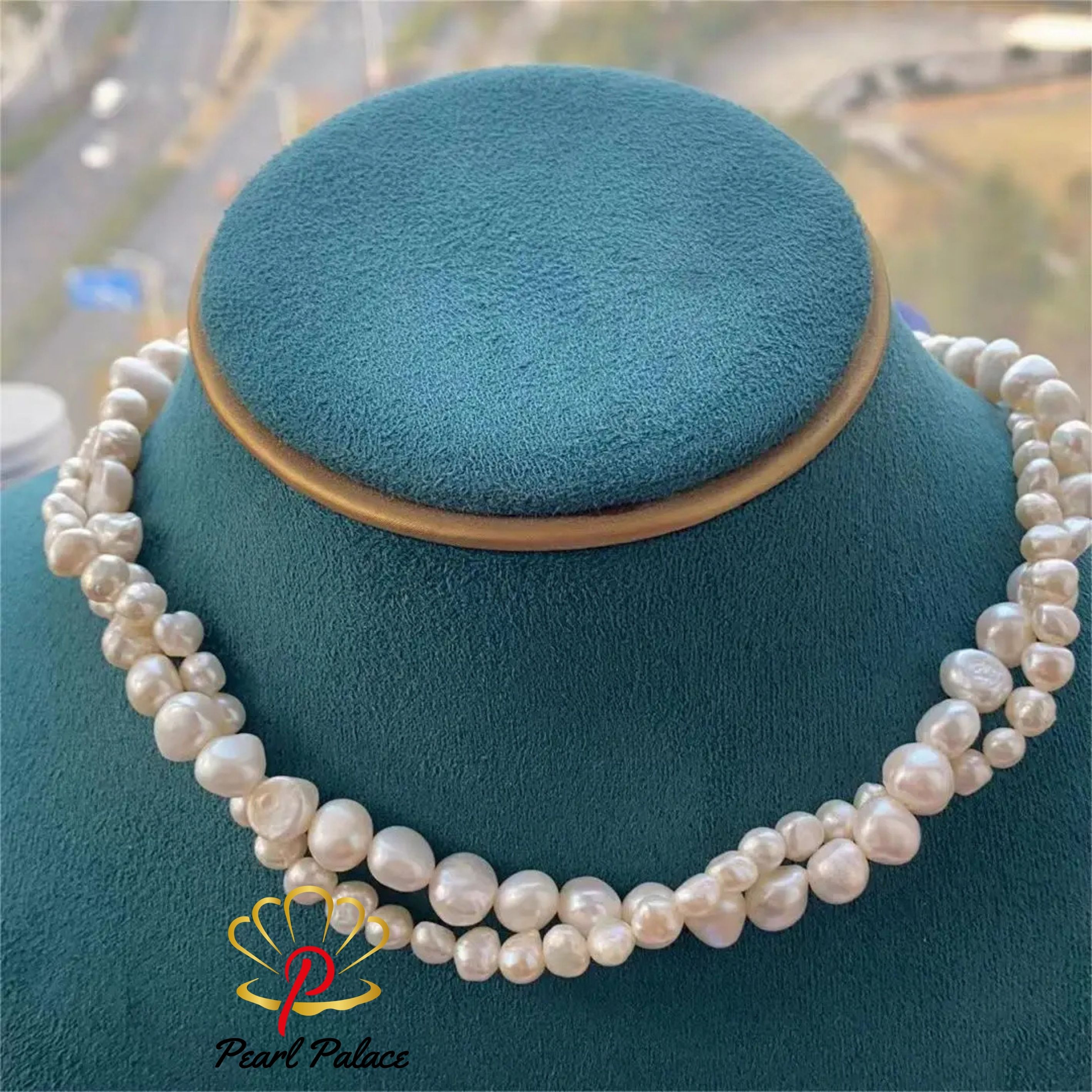 Baroque Freshwater 5-6mm 8-9mm White Pearl Double Necklace 925 Sterling Silver Trendy Jewelry Gift for Women