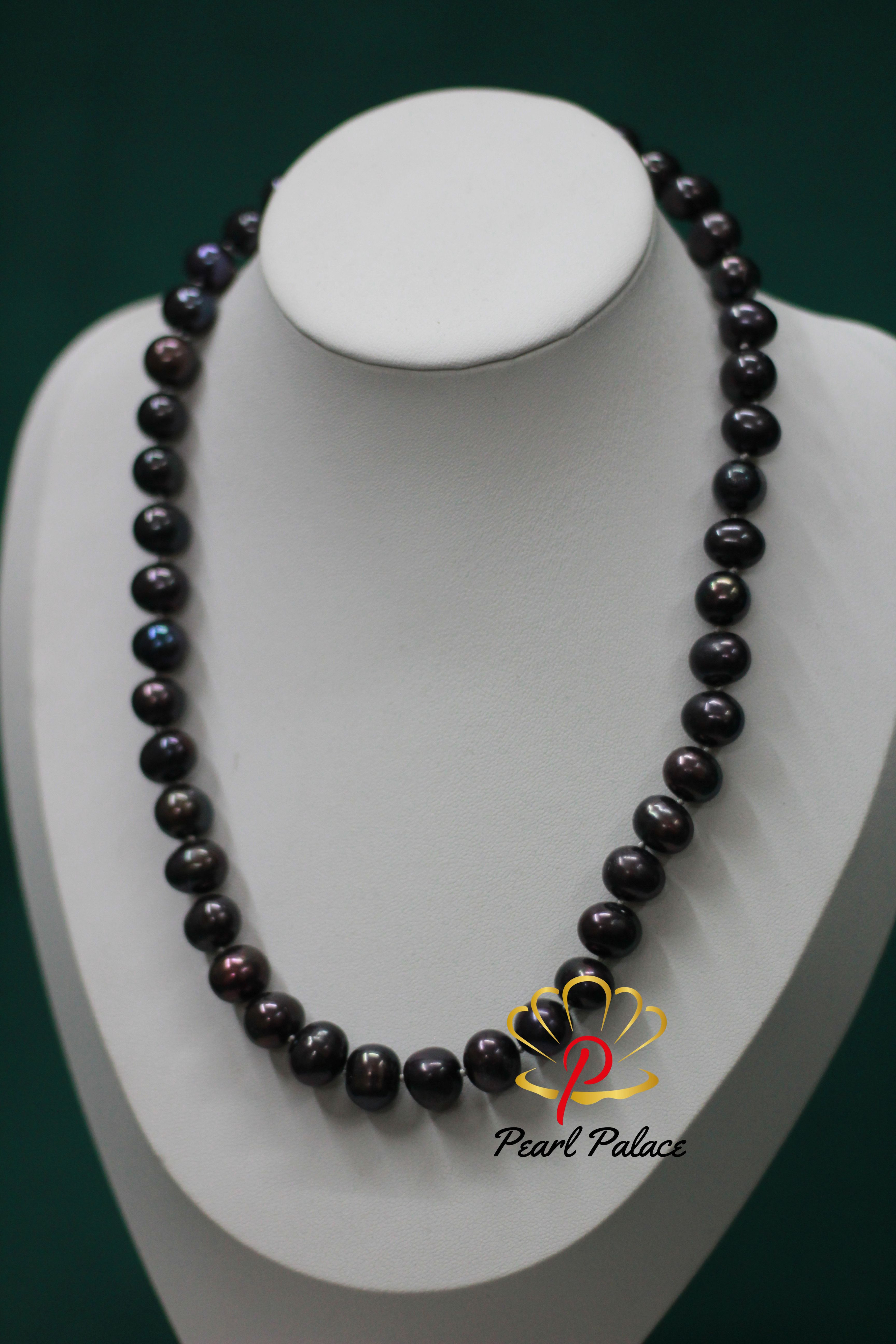 Exclusive 9-10mm Black Freshwater Pearl Set with Luxury Clasp