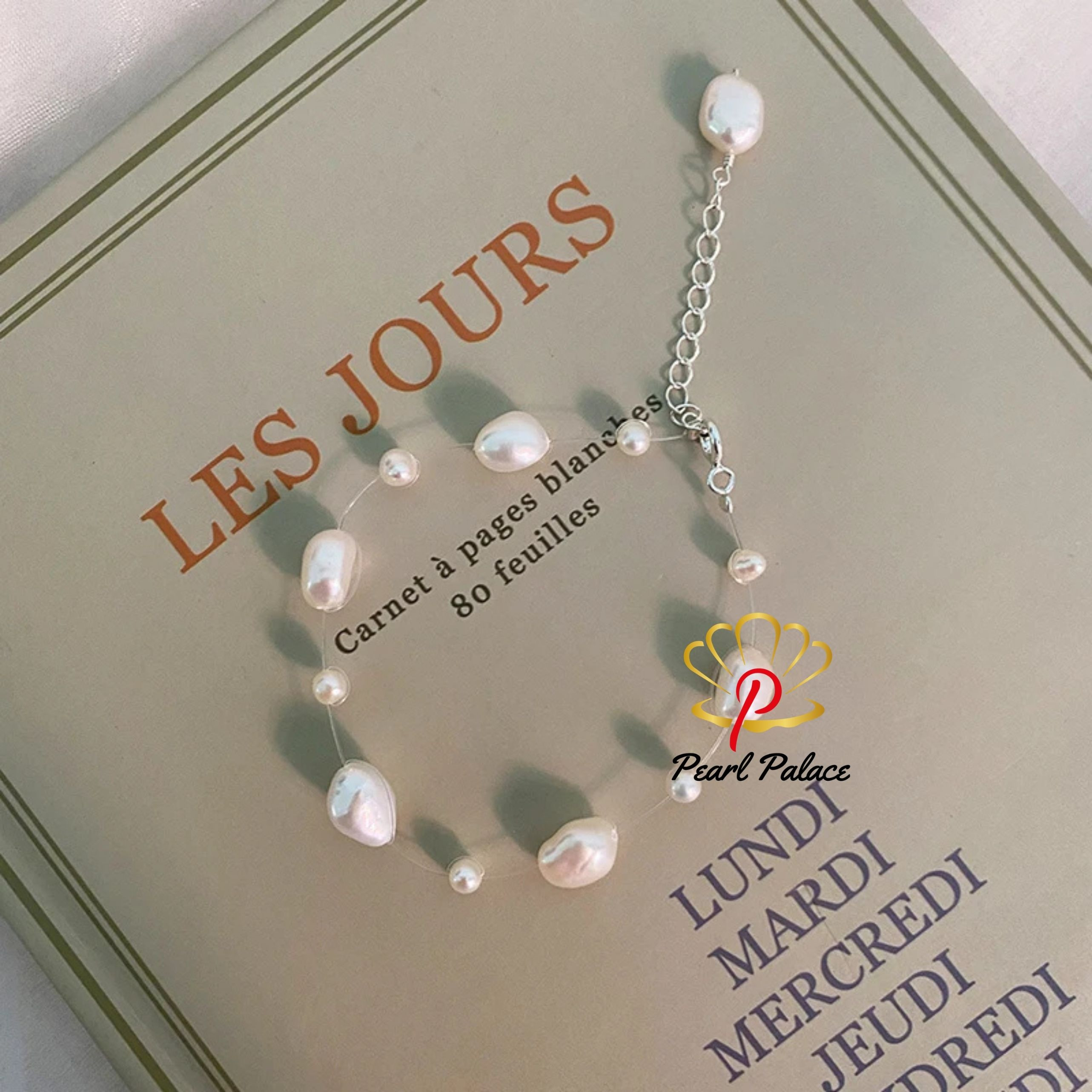 Natural Freshwater Baroque Pearl Bracelet with 925 Sterling Silver Button Jewelry for Women