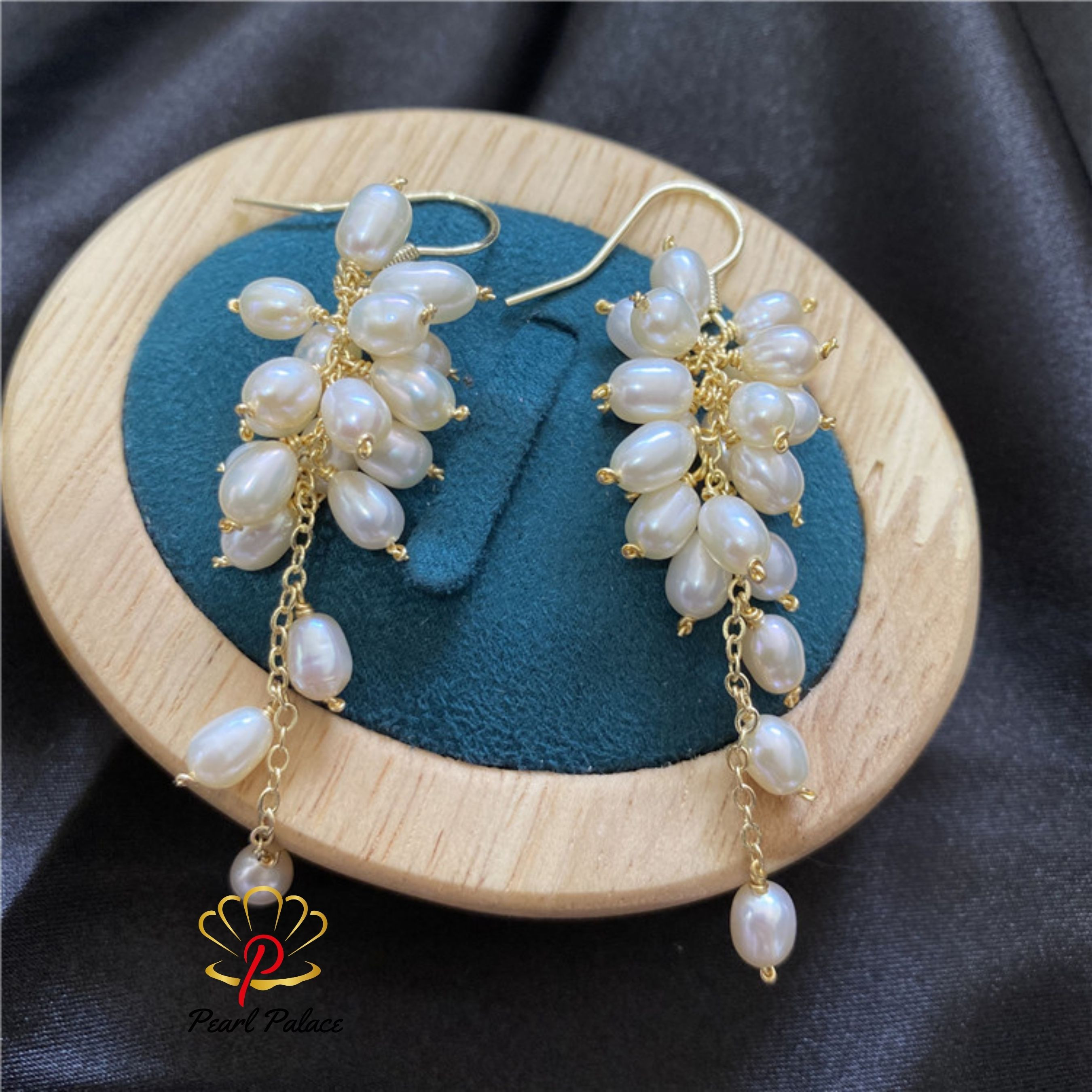 Natural Rice White Freshwater Pearl Gold Plated Hook Earrings For Girls Fashion Jewelry