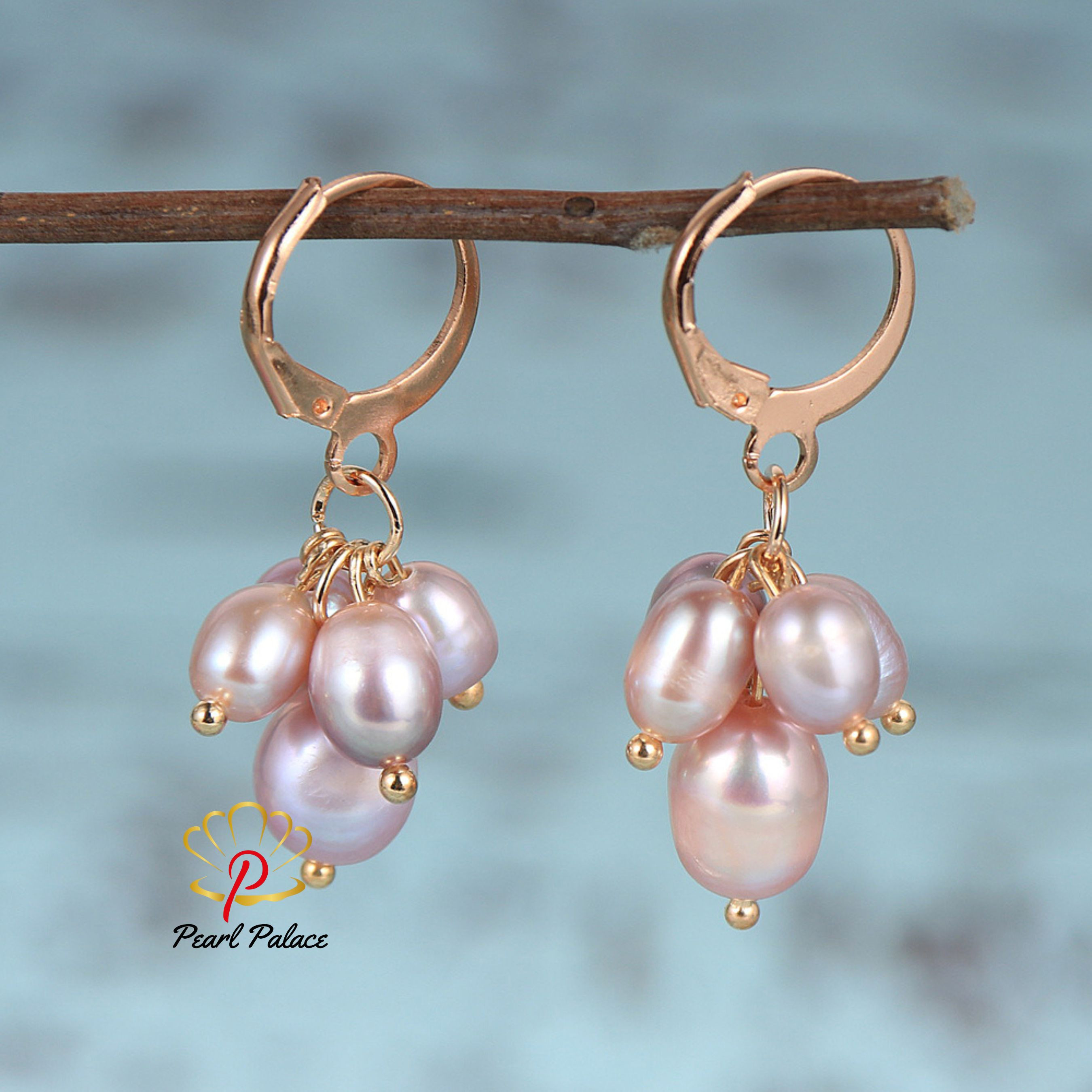 Purple Twilight Mist Pearl Drops earring