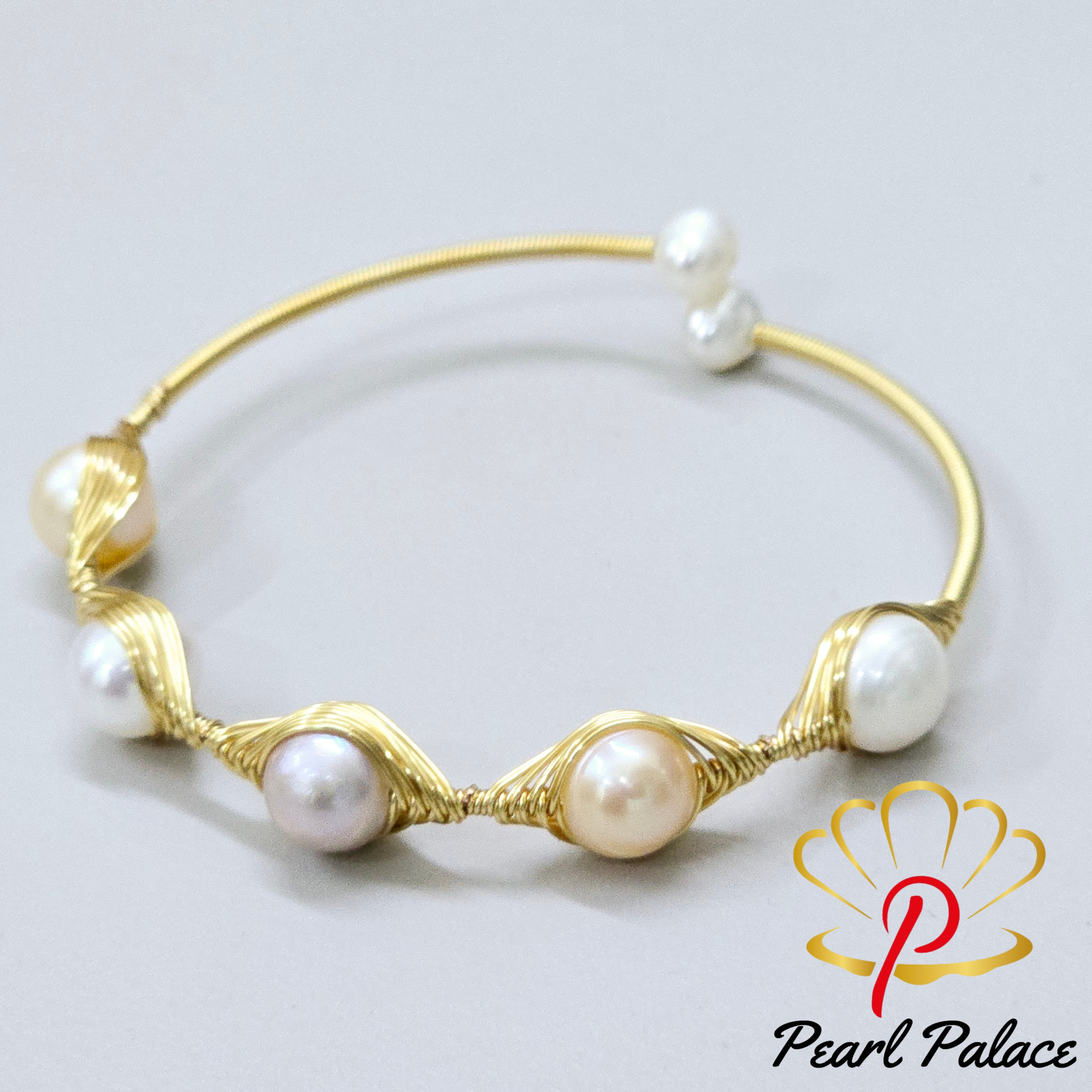 The Luxe Pearl Charm adjustable pearl bracelet